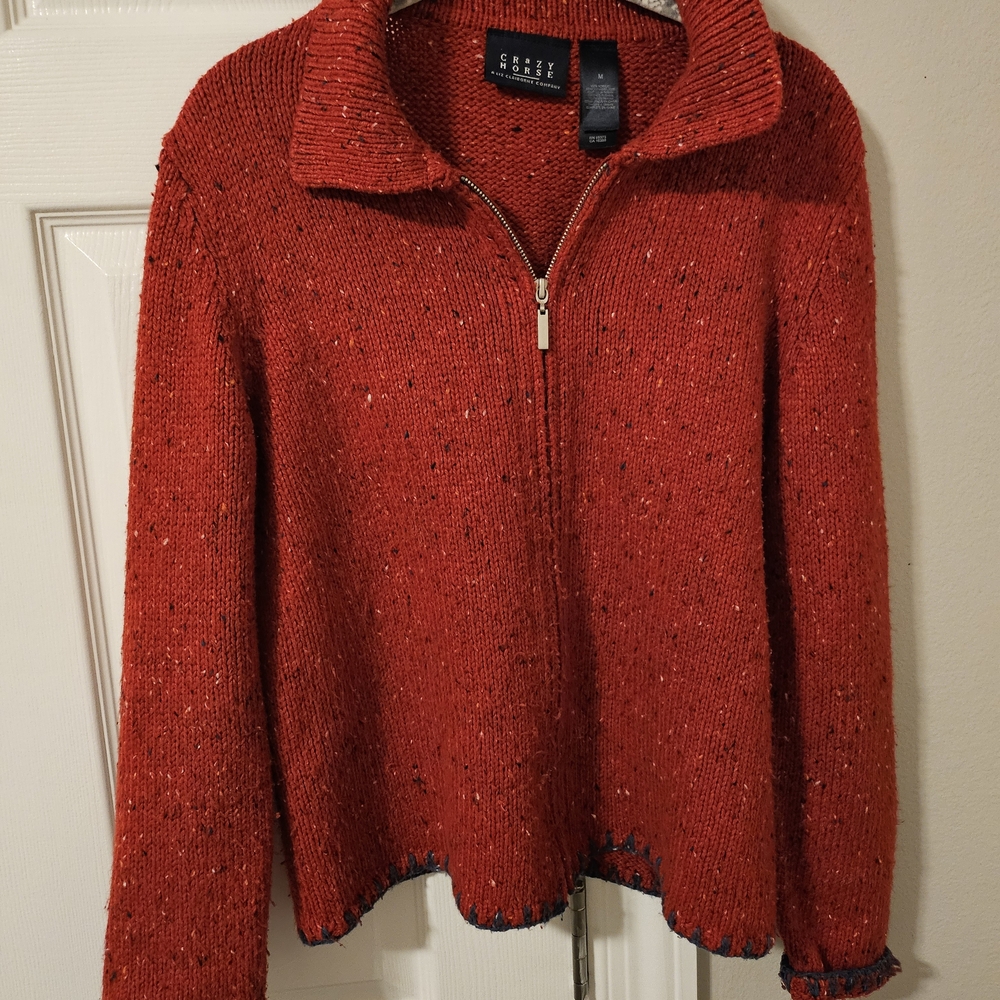 Liz Claiborne Crazy Horse Red Knit Sweater